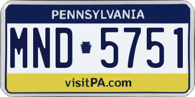 PA license plate MND5751