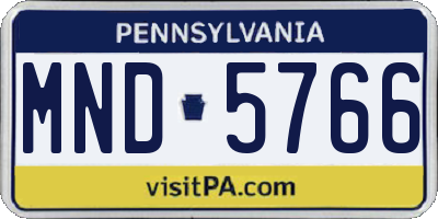 PA license plate MND5766
