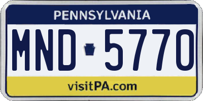 PA license plate MND5770