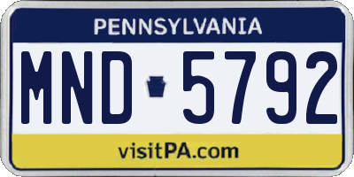 PA license plate MND5792