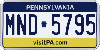 PA license plate MND5795