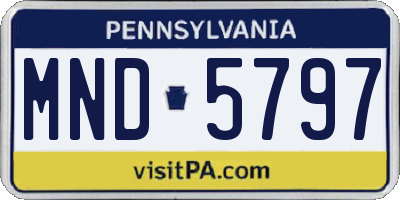 PA license plate MND5797