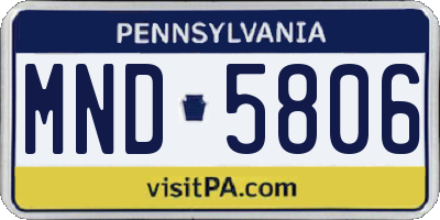 PA license plate MND5806