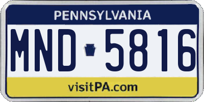 PA license plate MND5816