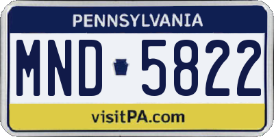 PA license plate MND5822