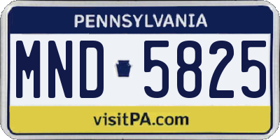 PA license plate MND5825