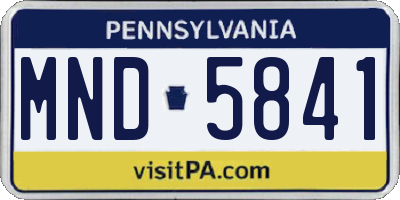 PA license plate MND5841