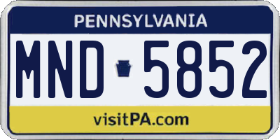 PA license plate MND5852