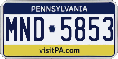 PA license plate MND5853