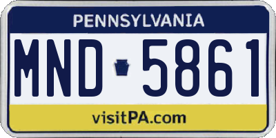 PA license plate MND5861