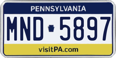 PA license plate MND5897