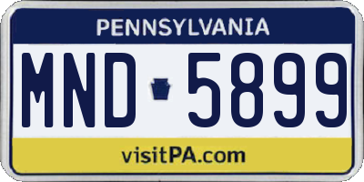 PA license plate MND5899