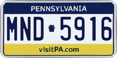 PA license plate MND5916