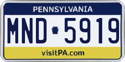 PA license plate MND5919