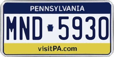 PA license plate MND5930