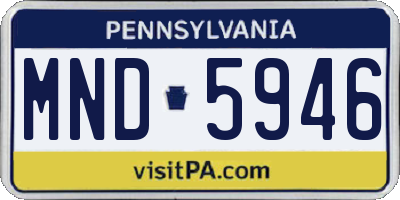 PA license plate MND5946
