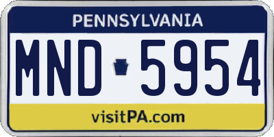 PA license plate MND5954