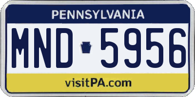 PA license plate MND5956