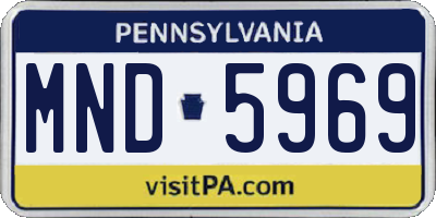 PA license plate MND5969