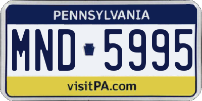 PA license plate MND5995