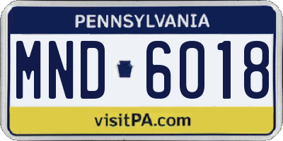 PA license plate MND6018