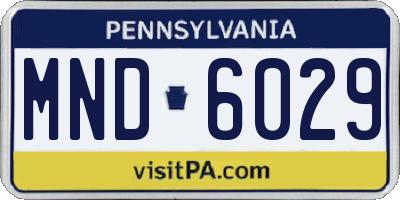 PA license plate MND6029