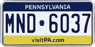 PA license plate MND6037