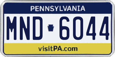 PA license plate MND6044