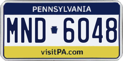 PA license plate MND6048