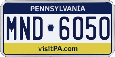 PA license plate MND6050