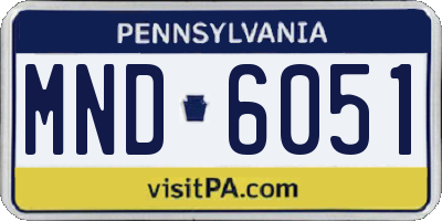 PA license plate MND6051