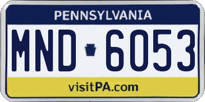 PA license plate MND6053