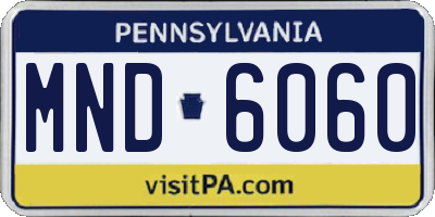 PA license plate MND6060