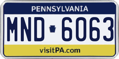 PA license plate MND6063