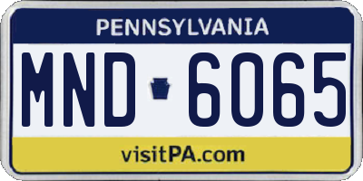 PA license plate MND6065