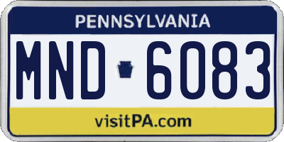 PA license plate MND6083