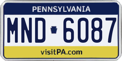 PA license plate MND6087
