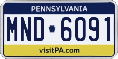 PA license plate MND6091