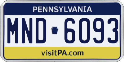 PA license plate MND6093