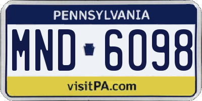 PA license plate MND6098