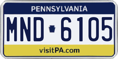 PA license plate MND6105
