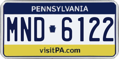 PA license plate MND6122