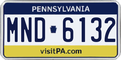 PA license plate MND6132