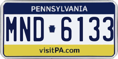 PA license plate MND6133
