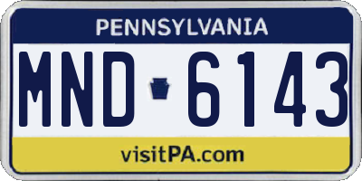 PA license plate MND6143