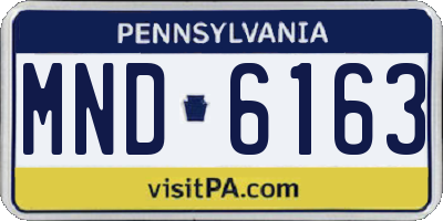 PA license plate MND6163