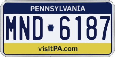 PA license plate MND6187