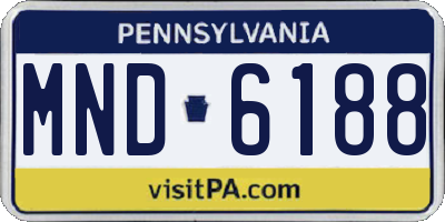 PA license plate MND6188