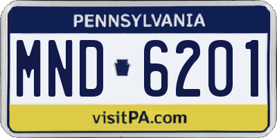PA license plate MND6201