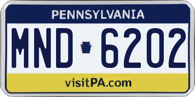 PA license plate MND6202